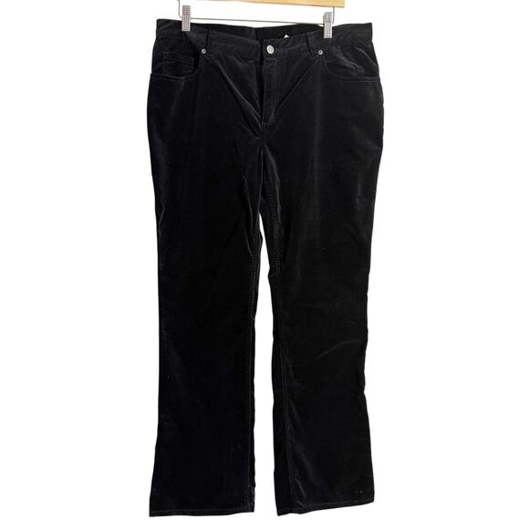 Chico’s Black Velvet Velour Boot Cut Mid Rise Pants Size 14 - Picture 1 of 7